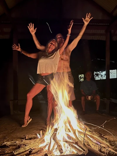 Fire ceremony at Hummingbird ayahuasca retreat